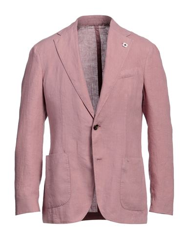 Lardini Man Blazer Pastel Pink Size 42 Linen