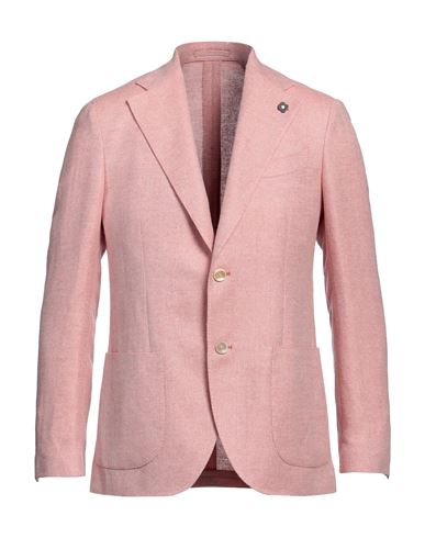 Lardini Man Blazer Salmon Pink Size 40 Wool, Linen, Silk