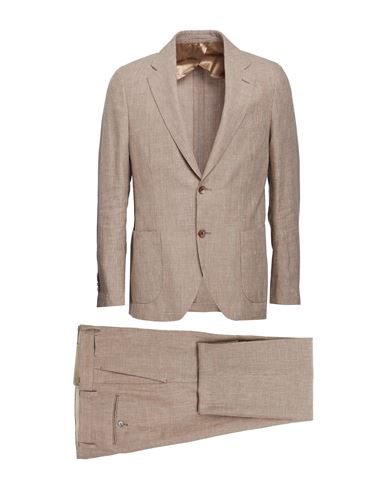 Lardini Man Suit Beige Size 44 Linen, Wool