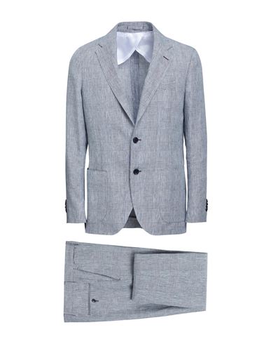 Lardini Man Suit Midnight Blue Size 44 Linen, Polyester