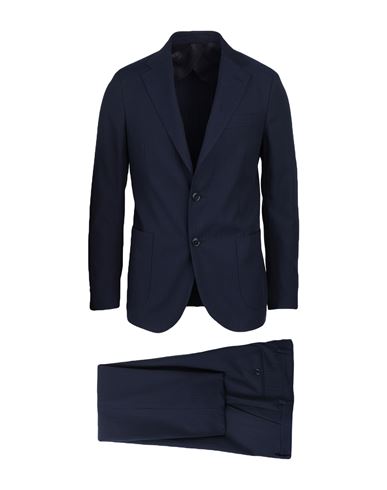 Lardini Man Suit Midnight Blue Size 44 Wool, Cotton