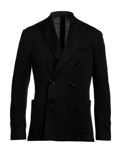 Lardini Man Blazer Black Size 42 Silk, Cotton