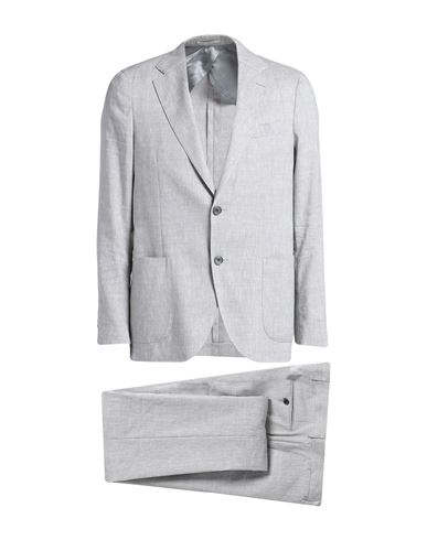 Lardini Man Suit Light Grey Size 42 Wool, Linen