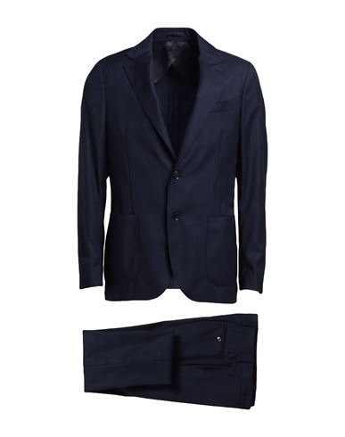Lardini Man Suit Midnight Blue Size 46 Wool