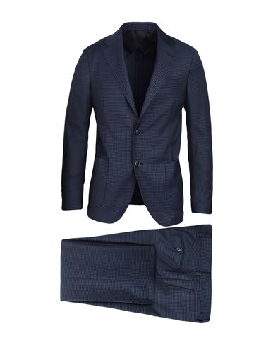Shop Lardini Man Suit Midnight Blue Size 42 Wool