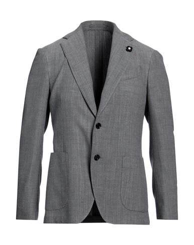 Lardini Man Blazer Grey Size 46 Wool, Polyester, Cotton, Elastane