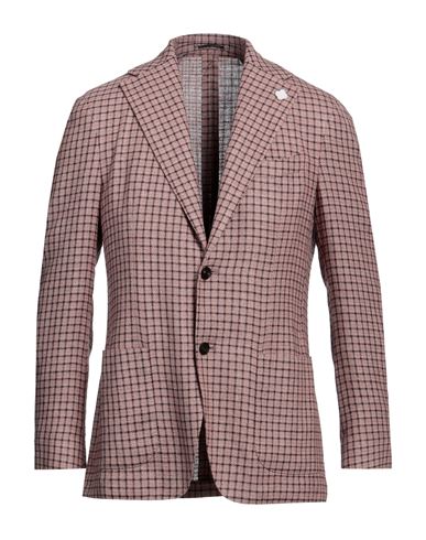 Lardini Man Blazer Pink Size 40 Linen, Silk, Wool, Cotton