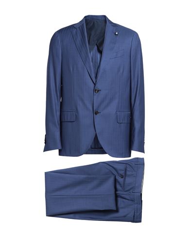 Lardini Man Suit Blue Size 44 Wool