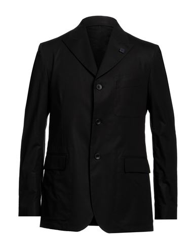 Lardini Man Blazer Black Size 42 Cotton, Elastane