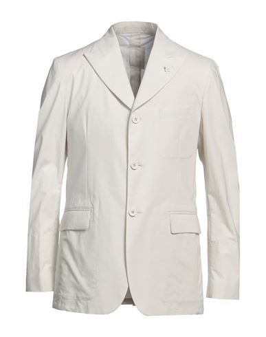 Lardini Man Blazer Ivory Size 42 Cotton, Elastane In White