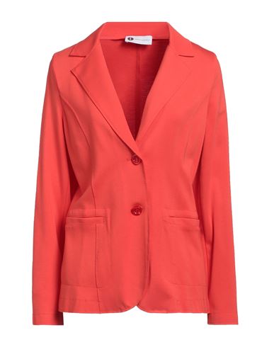 Shop Diana Gallesi Woman Blazer Orange Size 12 Viscose, Polyamide, Elastane