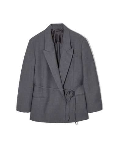 Shop Cos Woman Blazer Grey Size 12 Wool