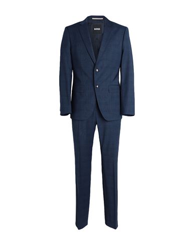 Shop Hugo Boss Boss Man Suit Navy Blue Size 42 Virgin Wool, Elastane