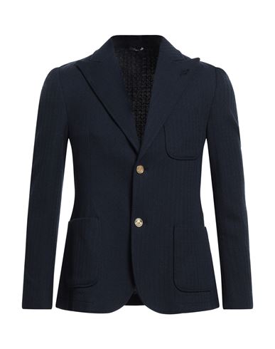 Man Blazer Midnight blue Size 40 Polyester, Cotton, Elastane