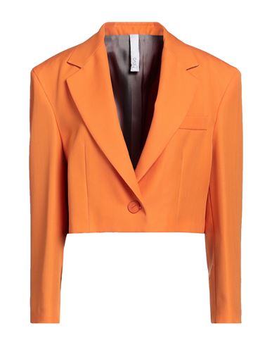 Shop Hevo Hevò Woman Blazer Orange Size 6 Virgin Wool