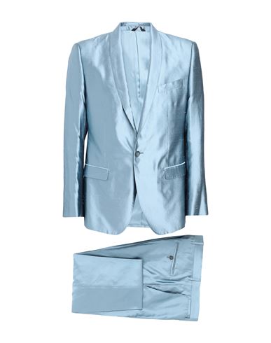 Shop Dolce & Gabbana Man Suit Sky Blue Size 40 Silk