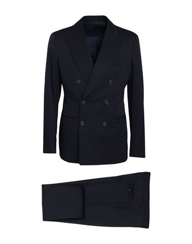 Shop Giorgio Armani Man Suit Midnight Blue Size 44 Virgin Wool, Elastane