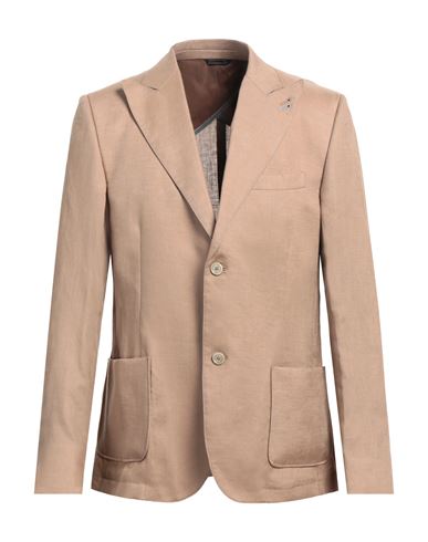 Grey Daniele Alessandrini Man Suit Jacket Sand Size 46 Linen In Beige