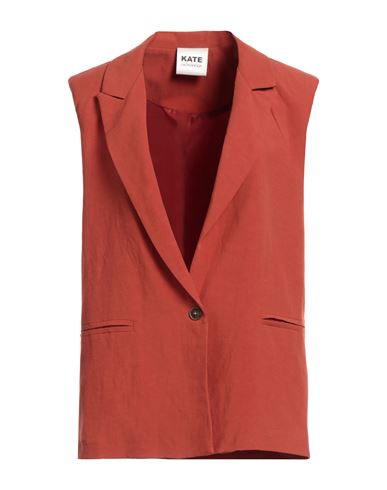 Shop Kate By Laltramoda Woman Blazer Rust Size 10 Viscose, Linen In Red
