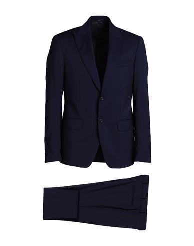 Andrea Barberi Man Suit Navy Blue Size 42 Wool In Black