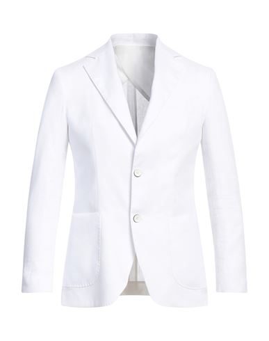Shop Eredi Del Duca Man Blazer White Size 36 Linen
