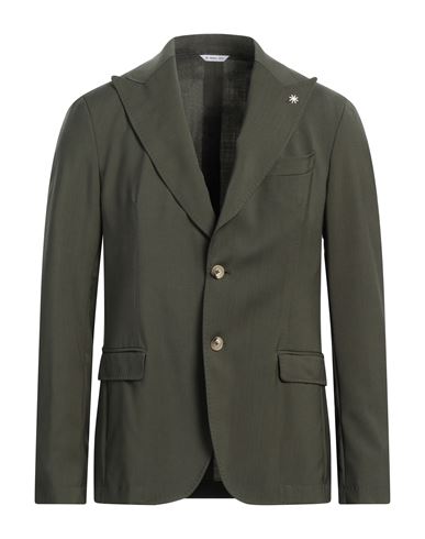 Shop Manuel Ritz Man Blazer Military Green Size 44 Virgin Wool