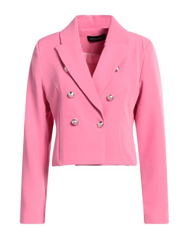 Shop Vanessa Scott Woman Blazer Fuchsia Size M Polyester, Elastane In Pink