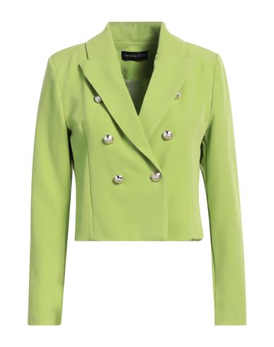 Shop Vanessa Scott Woman Blazer Green Size L Polyester, Elastane