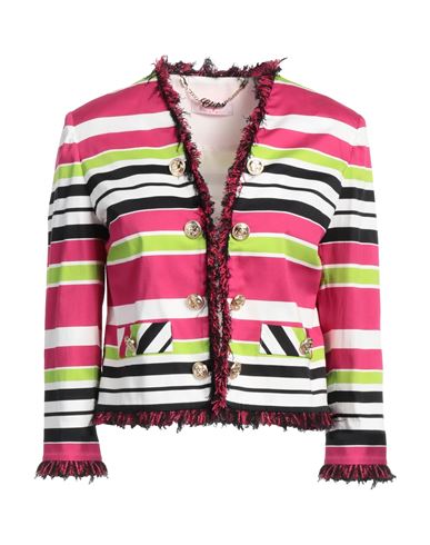 Shop Clips More Woman Blazer Fuchsia Size 4 Cotton, Elastane, Polyester In Pink