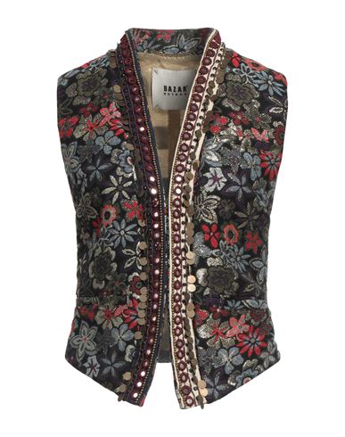 Shop Bazar Deluxe Woman Tailored Vest Black Size 6 Acrylic, Cotton, Polyester, Polyamide, Silk