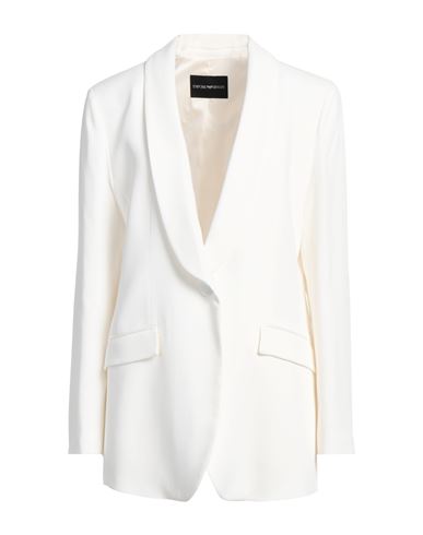 Shop Emporio Armani Woman Blazer White Size 14 Acetate, Viscose