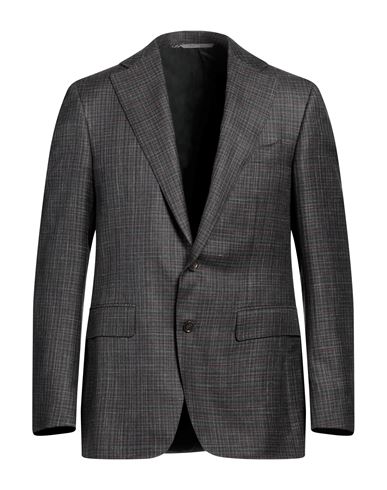 Shop Canali Man Blazer Grey Size 40 Wool, Silk, Linen