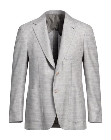 Shop Canali Man Blazer Light Grey Size 40 Silk, Cashmere