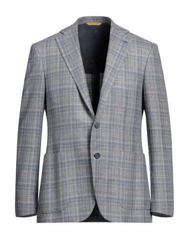 Shop Canali Man Blazer Slate Blue Size 40 Silk, Wool