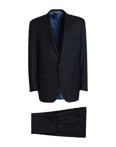 Canali Man Suit Black Size 48 Super 180s Wool