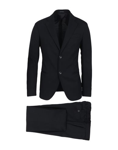 Emporio Armani Man Suit Black Size 46 Virgin Wool, Elastane