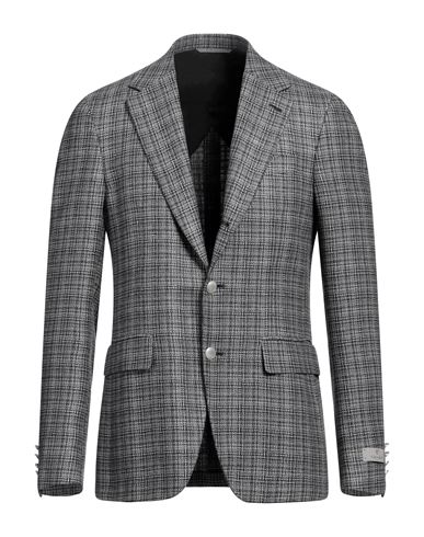 Shop Canali Man Blazer Lead Size 40 Silk, Wool In Grey