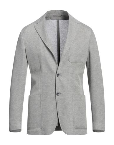Shop Canali Man Blazer Grey Size 40 Cotton, Polyester