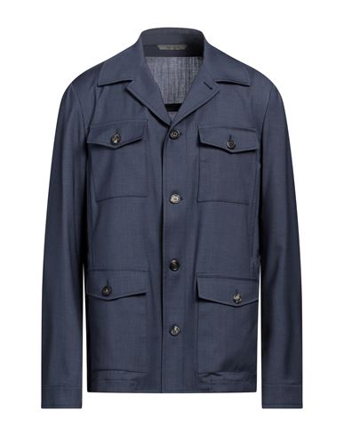 Shop Canali Man Blazer Navy Blue Size 40 Wool