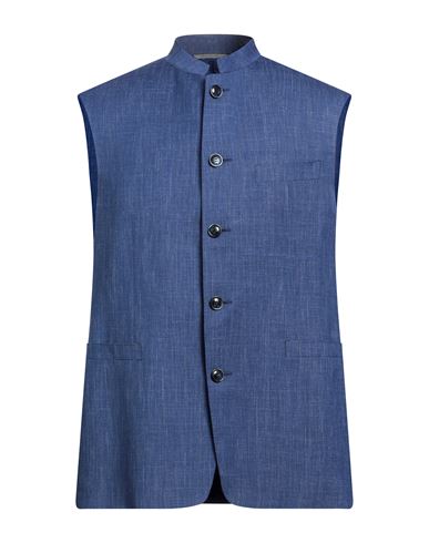 Canali Man Blazer Blue Size 42 Wool, Silk, Linen