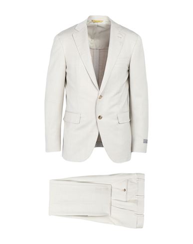 Canali Man Suit Beige Size 42 Wool, Silk, Linen, Elastane