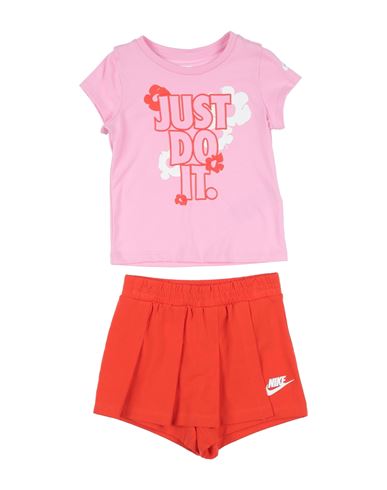 Nike Babies'  Floral Skort Set Toddler Girl Co-ord Pink Size 6 Cotton, Polyester, Elastane