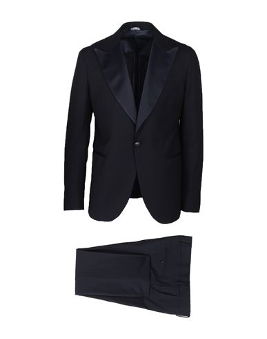 Shop Brian Dales Man Suit Midnight Blue Size 42 Cotton, Silk