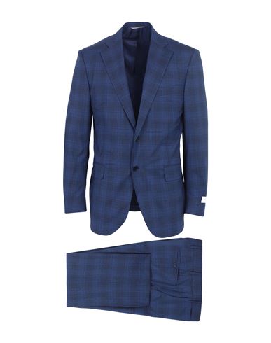 Canali Man Suit Blue Size 46 Wool