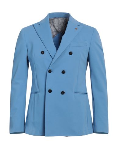 BARBATI BARBATI MAN BLAZER LIGHT BLUE SIZE 40 COTTON, POLYAMIDE, ELASTANE 
