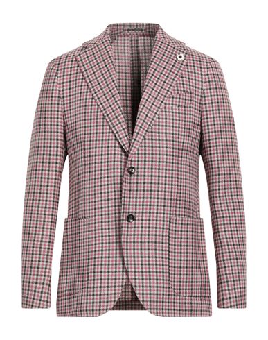 Shop Lardini Man Blazer Garnet Size 44 Wool, Linen, Silk In Red