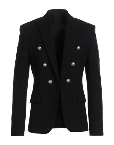Balmain Man Blazer Black Size 40 Virgin Wool, Cashmere