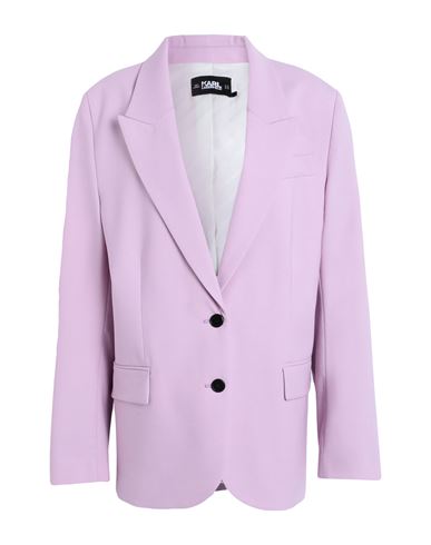 Karl Lagerfeld Hun Kim's Edit Tailored Jacket Woman Blazer Lilac Size 8 Polyester, Wool, Elastane In Purple