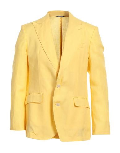 Dolce & Gabbana Man Blazer Yellow Size 42 Linen