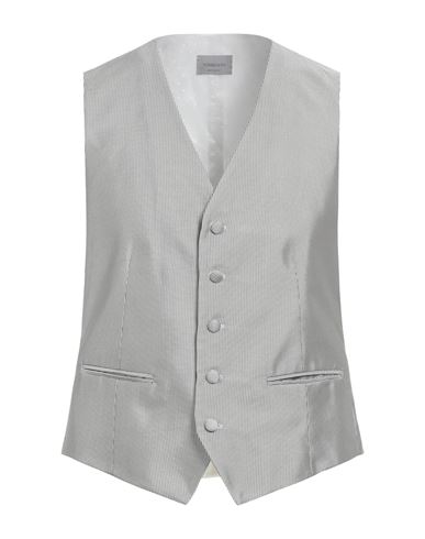 Tombolini Man Tailored Vest Black Size 44 Silk In Gray